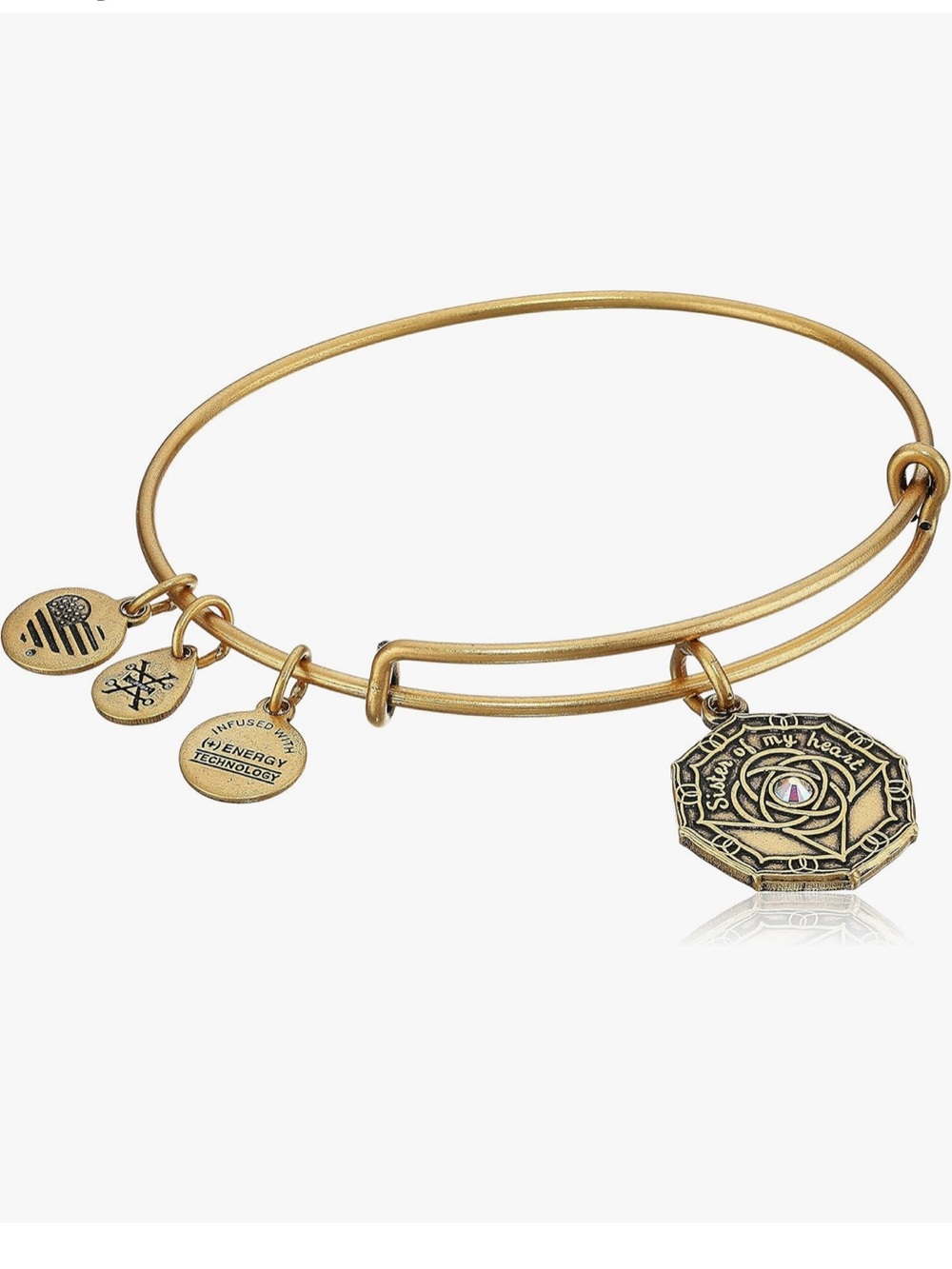 Alex & Ani Sister of My Heart Gold Tone Bridesmaid Bracelet Bangle